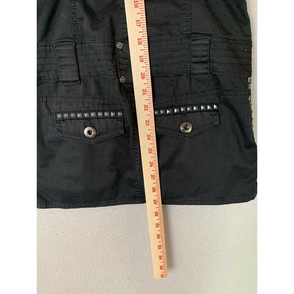 GUESS Mini Dress Size S Black Studded Cowgirl Western Y2K Rodeo Steampunk - Picture 9 of 9